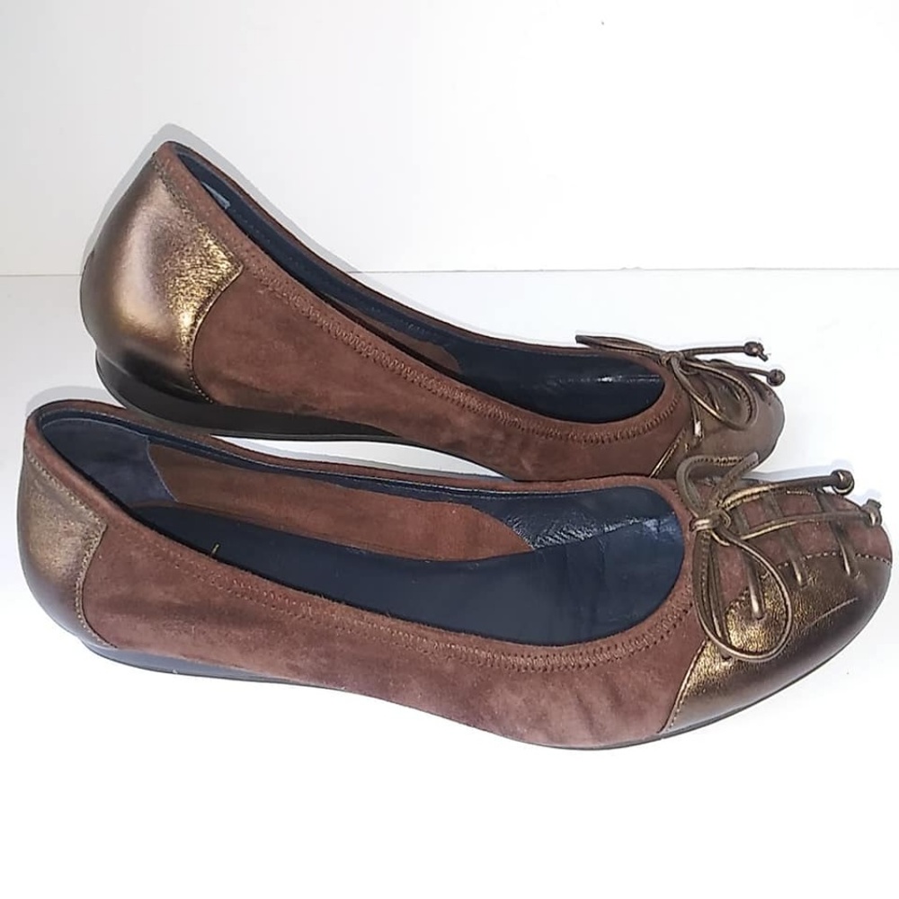 Cole Haan Air Bronze Ballet Leather Ballet Flats - Picture 3 of 6